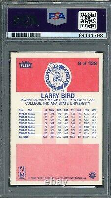 Larry Bird Autographed 1986 Fleer Signed Basketball Card #9 PSA DNA Auto C