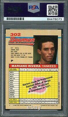Mariano Rivera Autographed 1992 Bowman Signed Rookie Card #302 PSA DNA 10