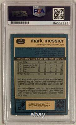 Mark Messier Autographed 1981 O-Pee-Chee Signed Hockey Card #118 PSA DNA Auto B