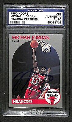 Michael Jordan Autographed 1990 Hoops Card Proof Psa/dna Very Rare Signed Card