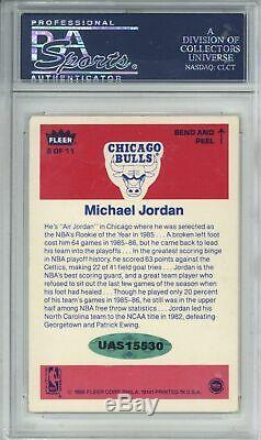 Michael Jordan Signed 1986 Fleer Sticker #8 Rookie Card Slabbed PSA/DNA