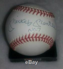 Mickey Mantle Autographed Baseball-psa/dna-rare No. 7 Inscription! Hi Grade