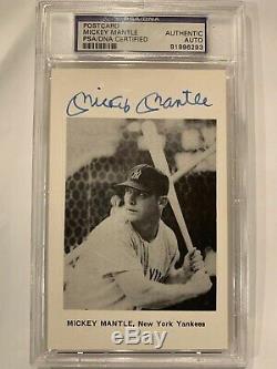Mickey Mantle New York Yankees PSA/DNA Certified Autographed Postcard