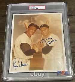 Mickey Mantle Roger Maris Yankees Dual M&M Signed 8x10 Photo PSA/DNA Auto MINT 9