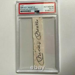 Mickey Mantle Signed Autographed Vintage Cut Signature PSA DNA COA