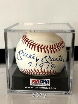 Mickey Mantle Signed Baseball Auto Autograph NL Ball mint white with cube PSA/DNA