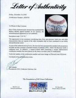 Mickey Mantle Signed Baseball Auto Autograph NL Ball mint white with cube PSA/DNA
