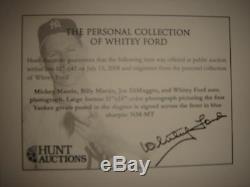 Mickey Mantle Whitey Ford Joe Dimaggio Billy Martin Signed 11x14 Photo PSA/DNA