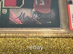 Mike Evans Psa/dna 10 2014 Topps 119 Auto 3 Triple Patches Rc #25/50 Emerald Var