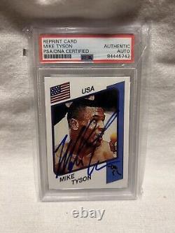 Mike Tyson Signed 1986 Panini Supersport Boxing RC Retro AUTO PSA/DNA AuthentUTO