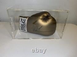 Mike Tyson Signed Autographed Gold Boxing Glove AUTO PSA DNA COA With CASE