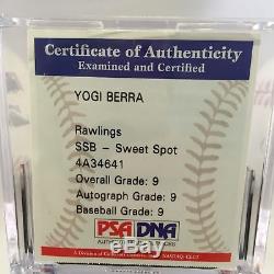 Mint Yogi Berra Signed Autographed Major League Baseball PSA DNA Graded 9