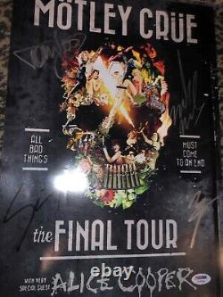 Motley Crue autographed signed The Final Tour Poster PSA DNA LOA COA The Dirt