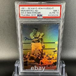 Muhammad Ali 1991-92 Kayo Heavyweight Gold Hologram Autograph PSA 7 DNA 10 Auto