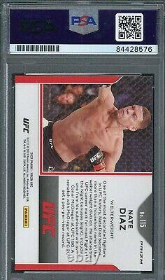 Nate Diaz Autographed 2021 Panini Silver Prizm Signed Card #115 PSA DNA