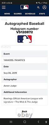 New York Yankees Mickey Mantle Aaron Judge Dual Signed OMLB Baseball PSA DNA MLB
