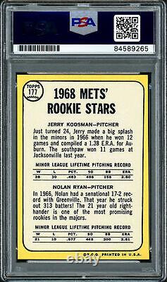 Nolan Ryan & Koosman Signed 1968 Topps Reprint Rookie Card Gem 10 Auto Psa/dna