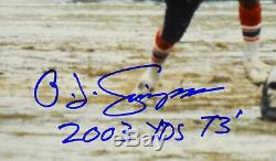 Oj Simpson Autographed Buffalo Bills 16x20 Photo Psa/dna 2003 Yds 73 Inscription