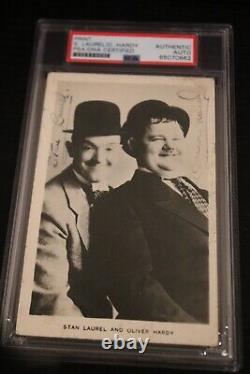 Oliver Hardy & Stan Laurel Signed Autographed Vintage Photo PSA DNA Encased