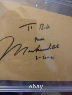 PSA/DNA 10x7 Original CUT SIGNATURE Muhammad Ali Auto Autograph dated 3-26-91