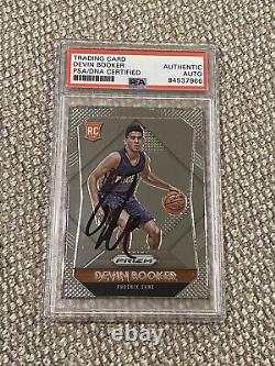 PSA DNA 2015-16 Prizm DEVIN BOOKER Signed On Card Auto Rookie RC #308 Suns