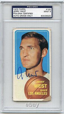 PSA/DNA 9 Auto Jerry West 1970 70-71 Topps #160 Autograph HOF Certified NBA Card