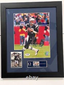 PSA/DNA Tom Brady Signed 8x10 Photo Framed withcertificate New England Patriots