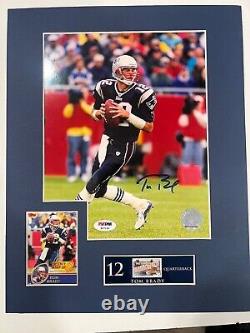 PSA/DNA Tom Brady Signed 8x10 Photo Matted withcertificate New England Patriots