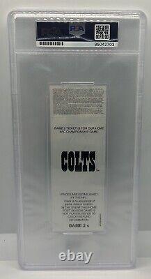 Peyton Manning 2009 AFC Championship Game Signed Ticket Stub PSA/DNA Colts Auto