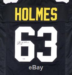 Pittsburgh Steelers Ernie Holmes Autographed Signed Black Jersey Psa/dna 143299