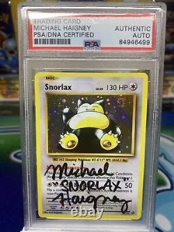Pokemon Snorlax Holo Xy179 Psa Dna Signed By Michael Haigney
