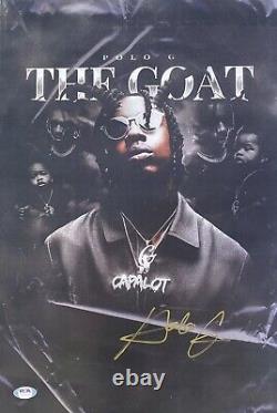 Polo G Signed 12x18 The Goat Poster PSA/DNA G Herbo Chicago Chiraq