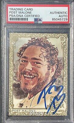 Post Malone Signed Auto 2019 Topps Allen & Ginter Card #176 Psa/Dna GOLD Border