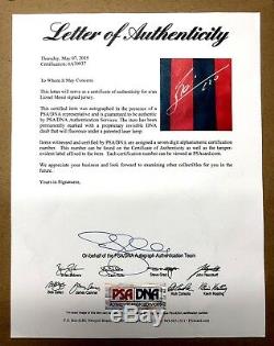 Premium Framed Lionel Messi Autographed / Signed Barcelona Jersey PSA/DNA COA