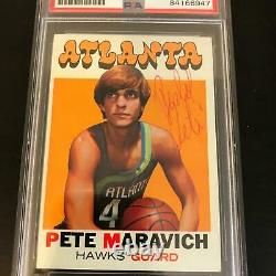 Rare 1971 Topps Pistol Pete Maravich Signed Autographed Basketball Card PSA DNA
