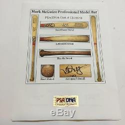 Rare Mark McGwire 1999 Signed Game Used Baseball Bat PSA DNA COA Heavy Use