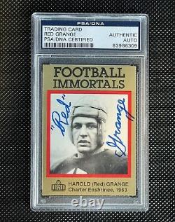 Red Grange Signed PSA/DNA Authentic AUTO Bears HOF Football Immortals BOLD Rare