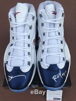 Reebok Question Mid Pearlized Blue Toe 11 Rookie Allen Iverson Signed PSA/DNA