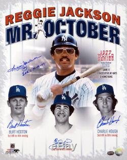 Reggie Jackson & Pitchers Autographed 16x20 Photo Yankees 3 Hr's Psa/dna 6715