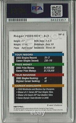 Roger Federer Signed Rookie RC 2003 Netpro RF-2 AUTO PSA/DNA Event Addition
