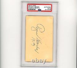 Rogers Hornsby Autographed Signed Index Card PSA/DNA St. Louis Cardinals BOLD