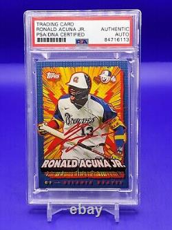 Ronald Acuna Jr 2021 Topps Project 70 Signed #726 PSA/DNA Authentic Auto