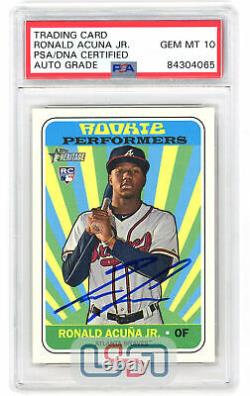 Ronald Acuna Jr. Signed 2018 Topps Rookie Performers RC #RP-RA PSA/DNA 10 Auto
