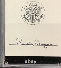 Ronald Reagan Signed Bookplate President Autograph PSA/DNA Auto MINT 9 Slab Nice