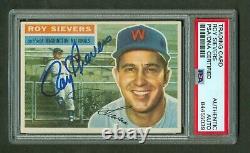 Roy Sievers 1956 Topps Card #75 Nationals White Back PSA/DNA Encased Autograph