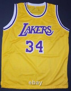 SHAQUILLE O'NEAL Signed LOS ANGELES LAKERS Custom Jersey SZ XL. WITNESS PSA/DNA
