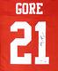 San Francisco 49ers Frank Gore Autographed Signed Red Jersey Psa/dna 165116