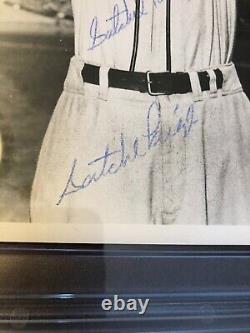 Satchel Paige Autographed Signed TWICE 8x10 VTG Photo Browns PSA/DNA Slabbed
