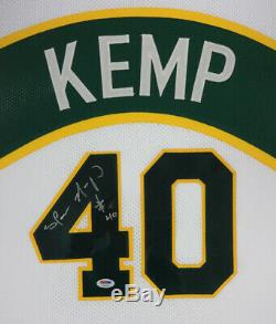 Seattle Sonics Shawn Kemp Autographed Signed Framed White Jersey Psa/dna 97706