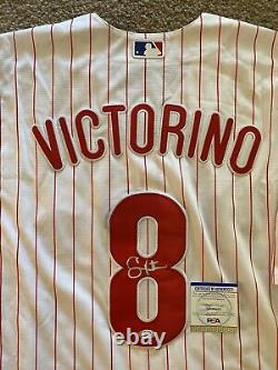 Shane Victorino Autographed/Signed Philadelphia Phillies Mlb Jersey Psa/Dna Coa